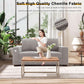 70 Inch Gray Chenille Loveseat With USB C Ports And Plush Cushions