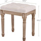 Beige Ottoman Stool 18.5 Inches Elegant Contemporary