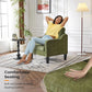 Olive Green Upholstered Accent Chair Midcentury Comfort