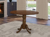Contemporary Espresso Pedestal Round Dining Table 42X42