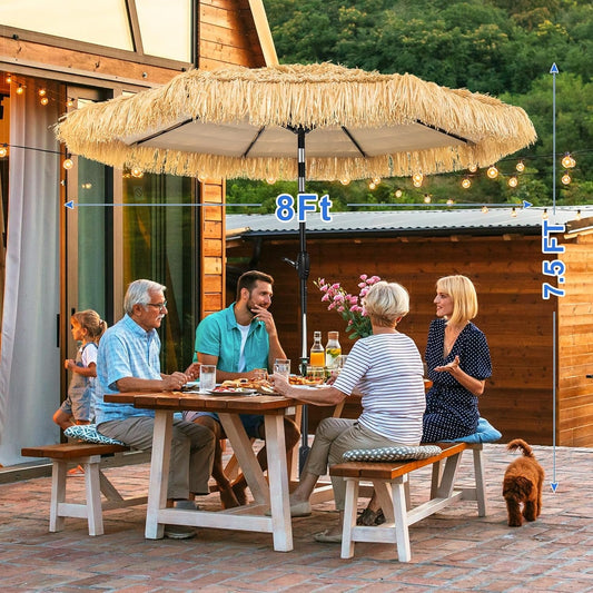 EightFoot Tiki Outdoor Umbrella With Tilt For Patio