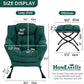 Large Dark Green Upholstered Ottoman Armchair Office
