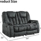 Grey Extra Wide Loveseat Recliner Sofa For Two Cup Holders-1