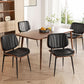 2 Black Faux Leather Mid Century Modern Dining Chairs