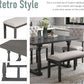 Six Person Premium Solid Wood Dining Table Set Bench