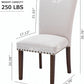 Beige Upholstered Dining Chairs Featuring High Back