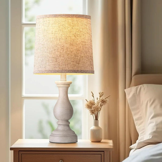 Rustic Farmhouse TwentyTwoInch Table Lamps Linen Shades