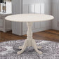 Round Wooden Dining Table 42-Inch Wirebrushed Buttercream