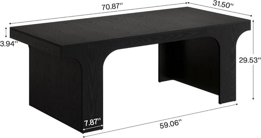 70 Inch Black Contoured Executive Desk Home Office Pro-1