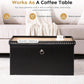 Faux Leather Folding Storage Ottoman 30 Inch Size Black