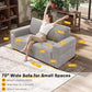 70 Inch Gray Chenille Loveseat With USB C Ports And Plush Cushions