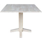 Square Dual Drop Leaf Dining Table With Butcher Block Top