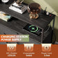 Dresser TV Stand Black With Built In Charging Station