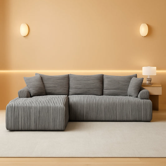 Grey Modular Cloud Sectional Sofa Detachable Pillows