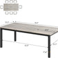 Grey Industrial Dining Table 78 Inch Mortise Tenon Joint