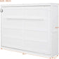 Bright White Solid Walnut Murphy Bed Cabinetry Plus