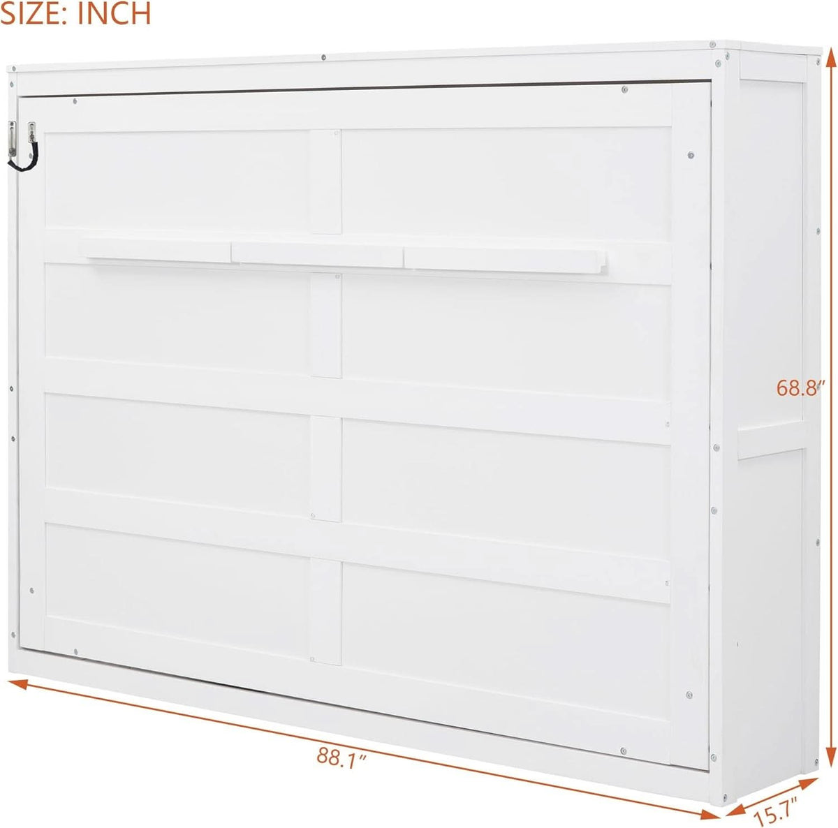 Bright White Solid Walnut Murphy Bed Cabinetry Plus