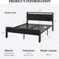 Queen Metal Platform Bed Frame With Storage Black Oak