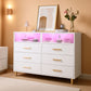 Elegant White Dresser With Integrated LED Lighting