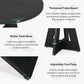 Round Wood Dining Table Farmhouse 47 Inch For Dining Room With Cross Base Black
