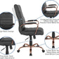 Whitney High Back Swivel Desk Chair Black Rose Gold