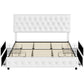 Queen Upholstered Bed Frame With Under Bed Drawers