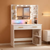 White Vanity Dressing Table With Illuminated Mirror