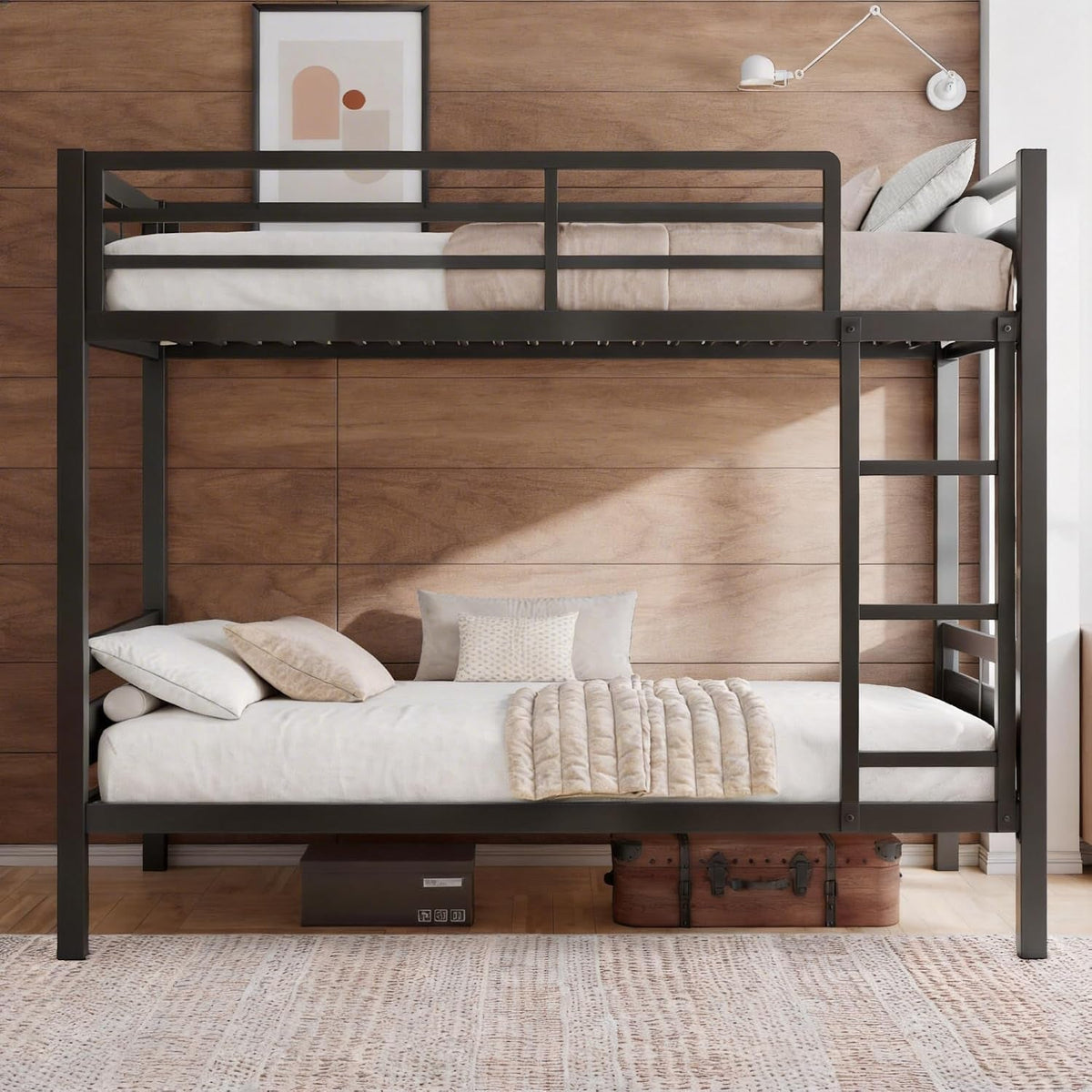 Full Over Full Industrial Grade Metal Bunk Bed Ladder