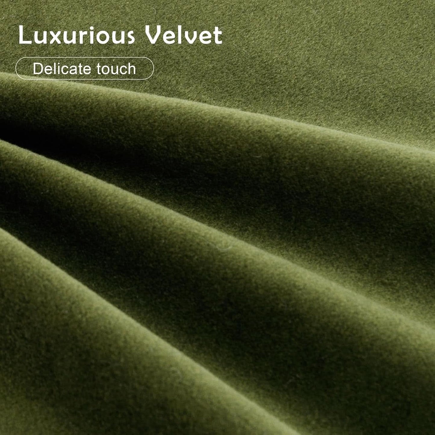 Luxurious Olive Green Velvet Small Ottoman Footstool