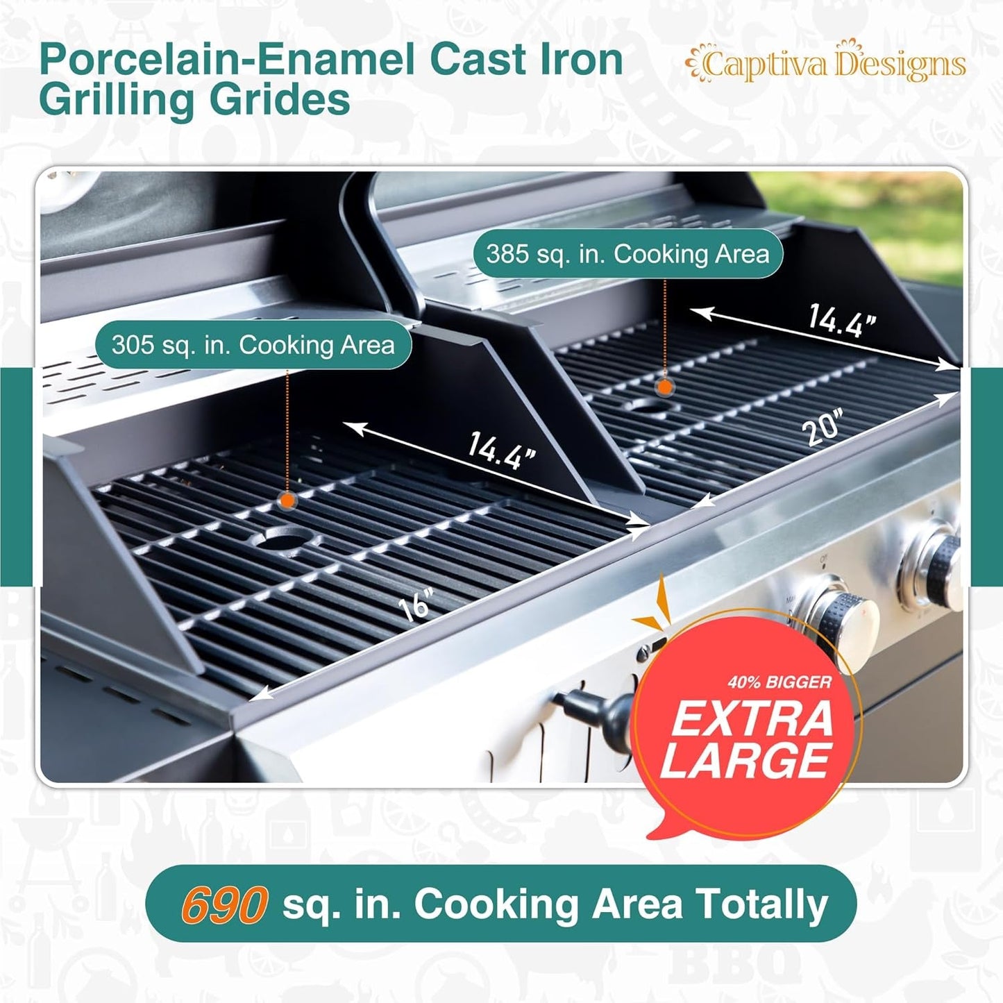 Propane Charcoal Grill Combination With Side Burner