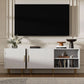 65 Inch TV Stand White Oak Entertainment