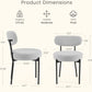 Industrial Boucle Upholstered Dining Chairs Light Grey
