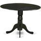 Black Round Dining Table Set 3 Piece Wood Dining Chairs