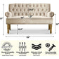 Warm Beige Tufted Loveseat Sofa Modern Living Room-1