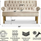 Beige Linen Loveseat Sofa With Sinuous Spring Support