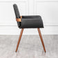 Mid Century Modern Faux Leather Dining Chairs Set 2 Black