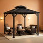 12x12 Hardtop Gazebo Featuring Aluminum Frame Netting