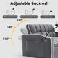 Velvet Charcoal Gray Adjustable Convertible Sleeper Sofa-2
