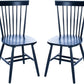 Navy Blue Windsor Spindle Solid Wood Dining Chair Set Of 2