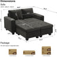 Grey Velvet Modular Sectional Sofa With Storage And Sleeper