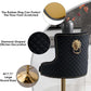 Black Velvet Swivel Bar Stools With Gold Lion Pull Ring