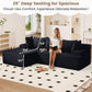 Black Modular Cloud Sofa Sectional Including Chaise