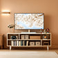 Walnut Finish 65 Inch TV Stand With Storage Cabinet Solutions-0