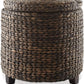 Espresso Handwoven Water Hyacinth Seventeen Inch Ottoman