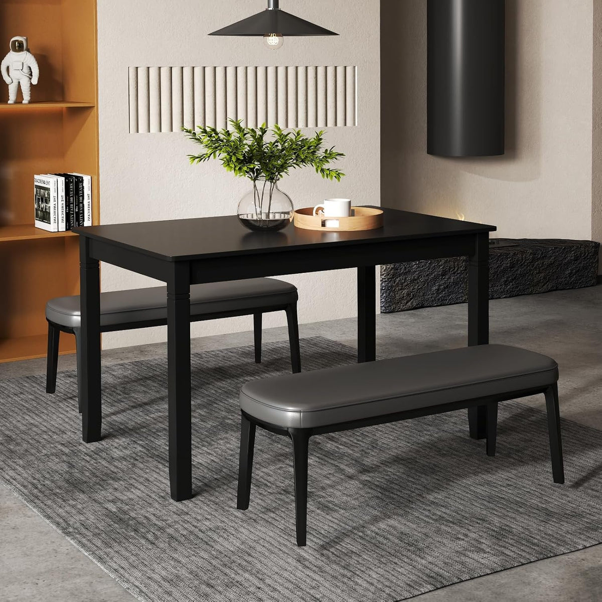 Black Rectangular Dining Table Heavy Duty Apartment
