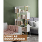 Gold 5 Tier S Shaped Wooden Bookcase For Living Room-4
