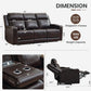 Power Reclining Sofa With Adjustable Headrest Lighting