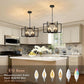 Black Geometric 6 Light Contemporary Ceiling Chandelier