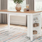 Farmhouse Counter Height Dining Table 3 Shelves Light Brown