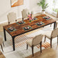 78 Inch Narrow Dining Table For 6 To 8 People Rustic Wood